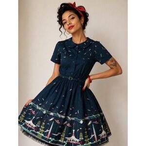 denim a line midi dress Buy Girls Girls Peter Pan Collar A-Line Dress Blue|U.S. Polo Assn. India
